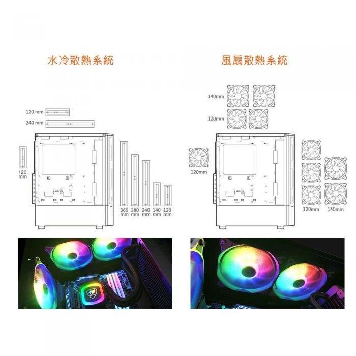 美洲獅 MX360 RGB 雙刃閃電ARGB 機箱
