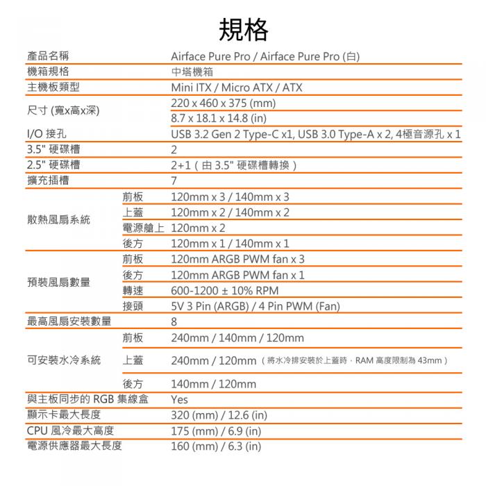 美洲獅 Airface pure PRO 機箱 黑