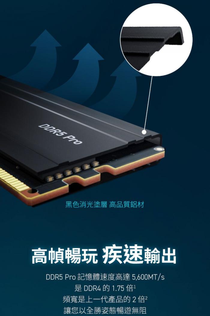 美光 Micron Crucial PRO 超頻 96GB(雙通48GB*2) DDR5 5600/CL46