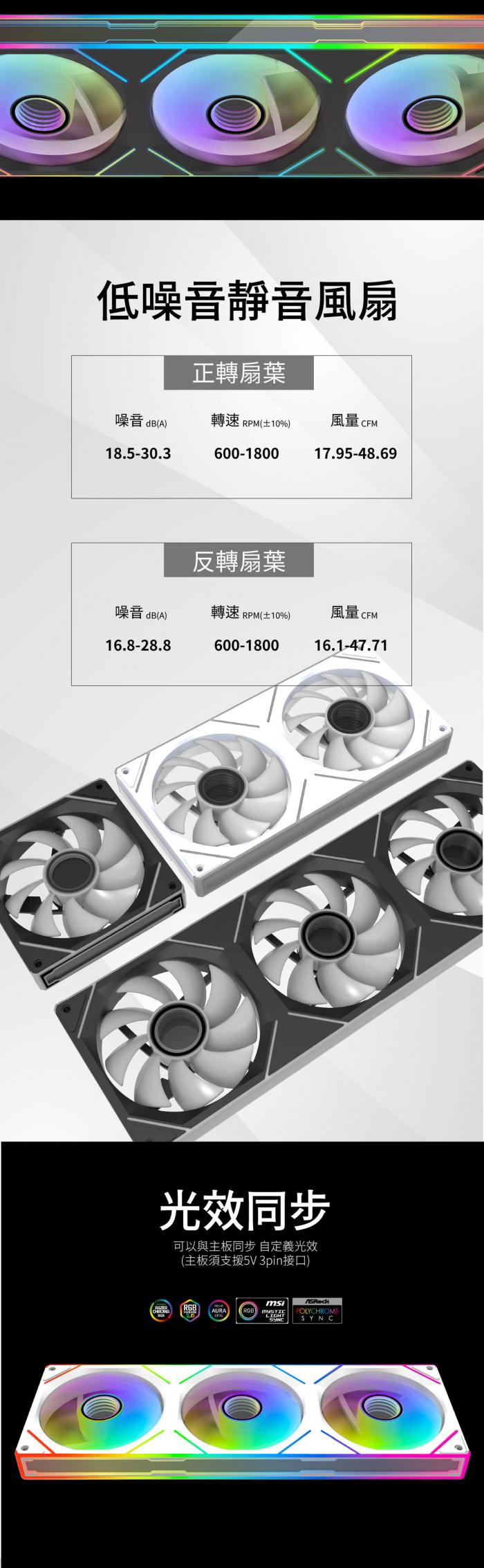 振華 Auracool 120BK 正 無限鏡風扇