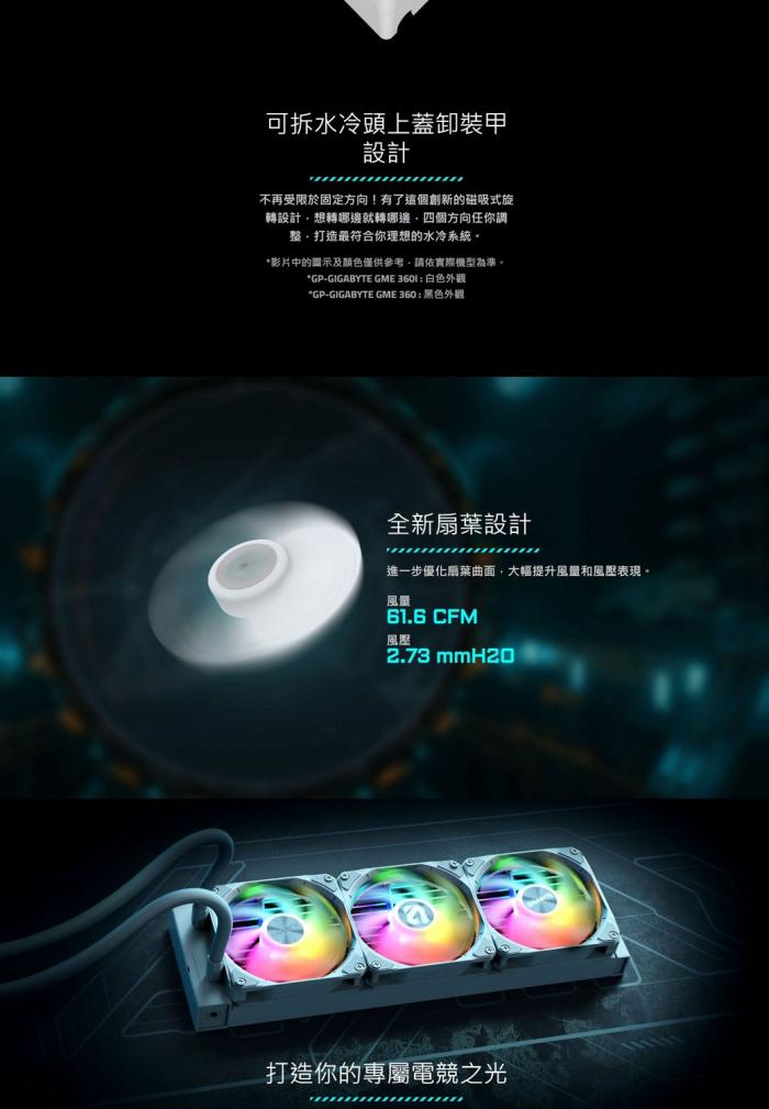 優惠加購 技嘉 GAMING 360 (白)飛鷹水冷 任搭技嘉主機板