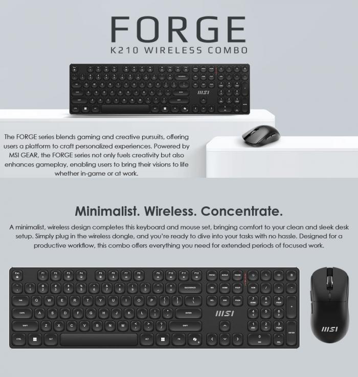 微星 FORGE K210 W COMBO TC 無線鍵鼠組
