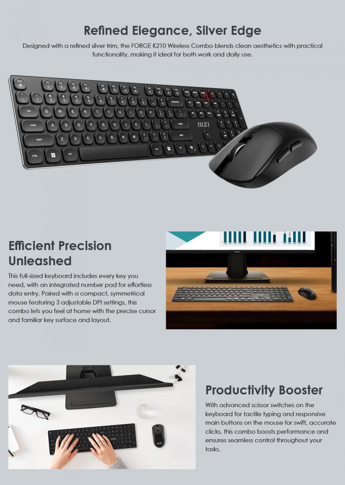 微星 FORGE K210 W COMBO TC 無線鍵鼠組