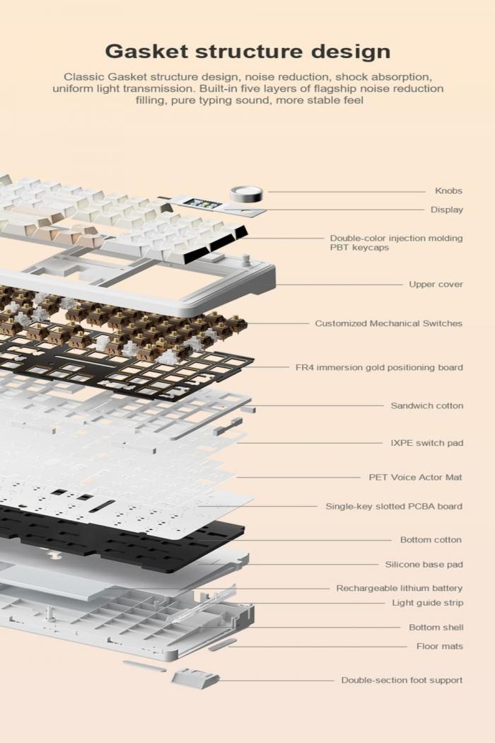 狼蛛 AULA F108pro (黑+灰+黄) (收割者軸-繁中) ❰三模❱ 繁中