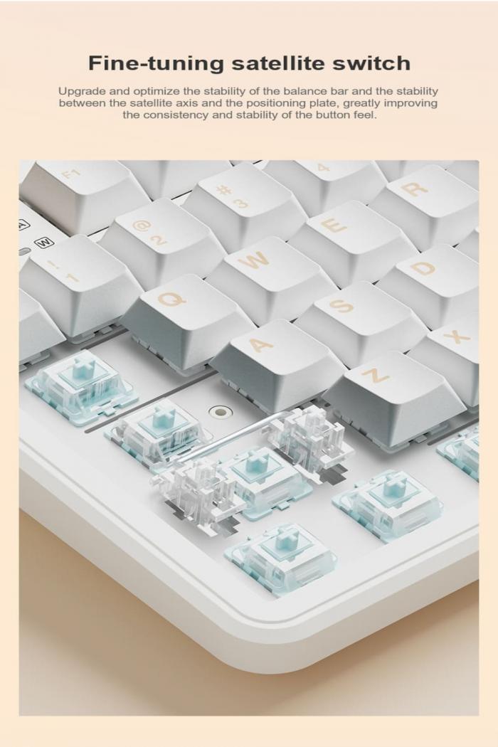 狼蛛 AULA F108pro (黑+灰+黄) (收割者軸-繁中) ❰三模❱ 繁中