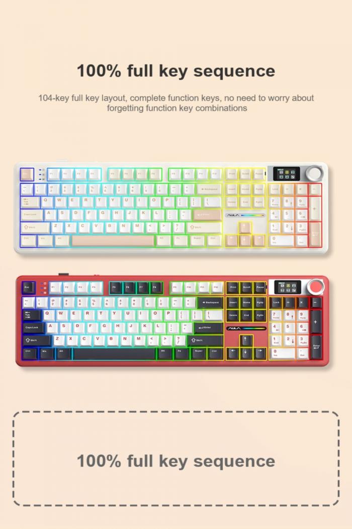 狼蛛 AULA F108pro (黑+灰+黄) (收割者軸-繁中) ❰三模❱ 繁中