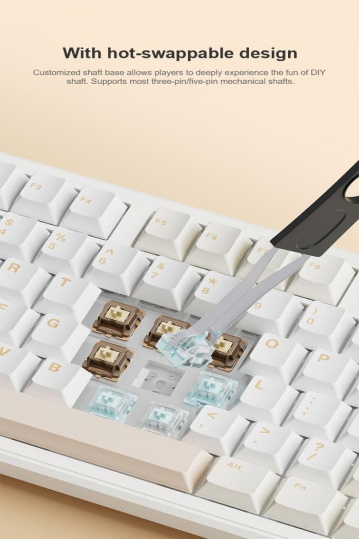 狼蛛 AULA F108pro (淺藍+白+黑紫 ) (收割者軸-繁中) ❰三模❱