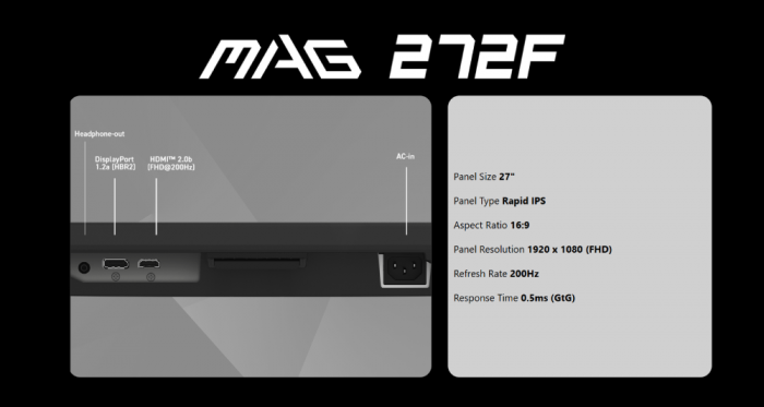 msi MAG 272F 平面電競螢幕