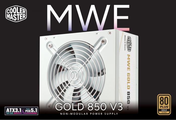 酷碼MWE GOLD 850W V3 ATX3.1 白 直出線 金牌