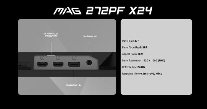 msi MAG 272PF X24 平面電競螢幕