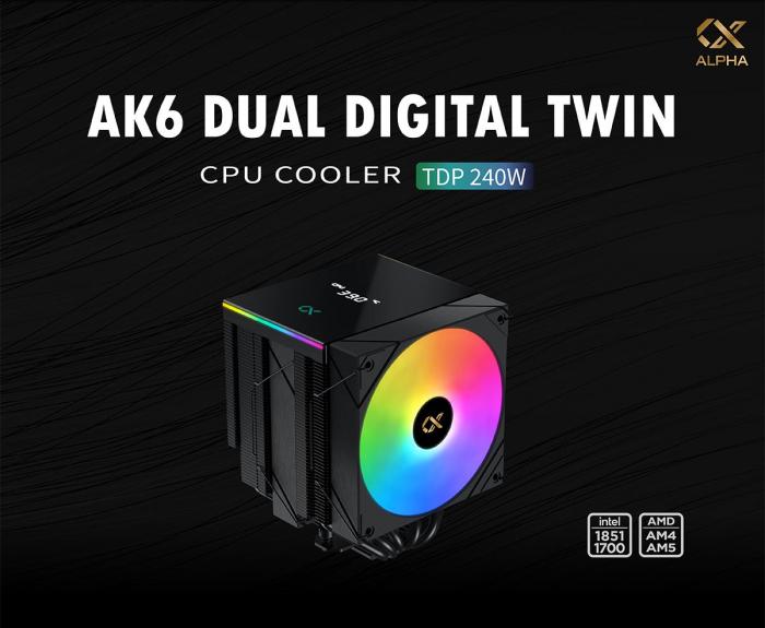 Xigmatek富鈞 AK6 Dual Digital ARGB 白色 CPU雙塔散熱器