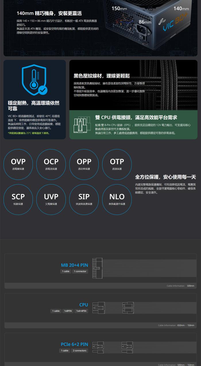 全漢 VIC BD+ 650W 銅牌/直出