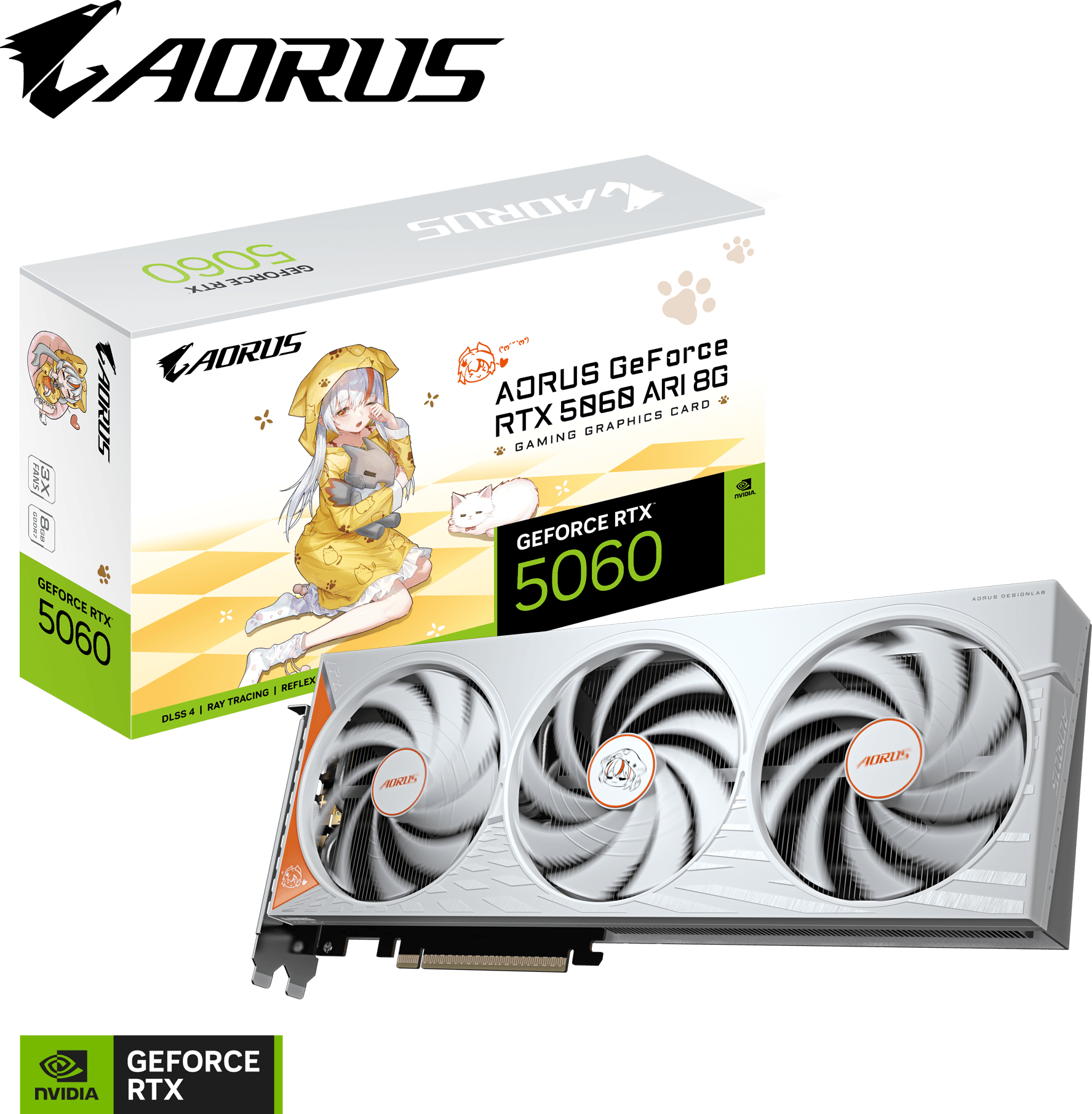 技嘉 AORUS RTX5060 ARI 8G 白 雕妹特別版